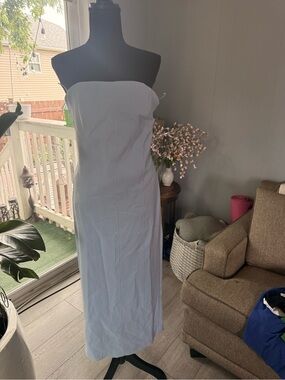 Zara Strapless Light Blue Maxi Dress